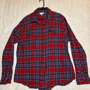 Sonoma Plaid Flannel Button-Up Shirt Red/Blue/Black/White XL Long Sleeve Mens